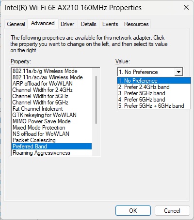 Wi-Fi Preferred Band